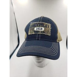 LICENSED CHEVY Cap Navy Blue Khaki Camo Truck Mesh Back hook & loop